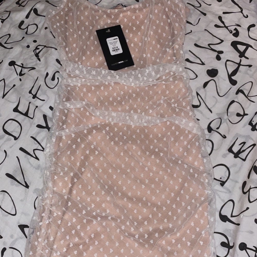 FashionNova Dress I Don’t Care Mini Mesh Dress - Picture 2 of 4